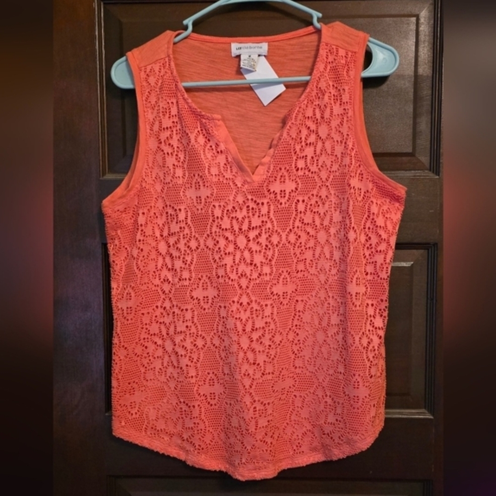Liz Claiborne Coral Lace Tank Top